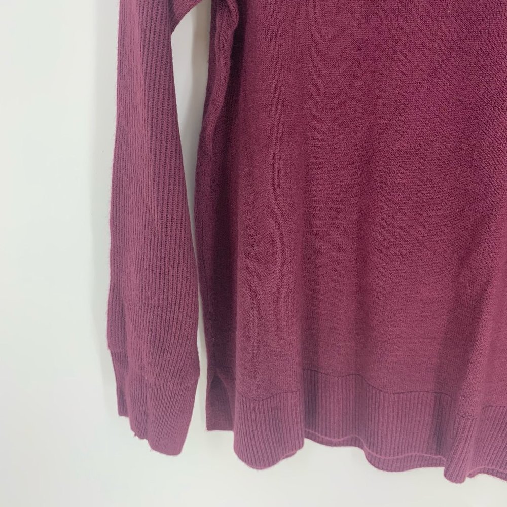 Sweet Romeo Ribbed Maroon Raglan Sleeve Pullover Sweater - Picture 5 of 7